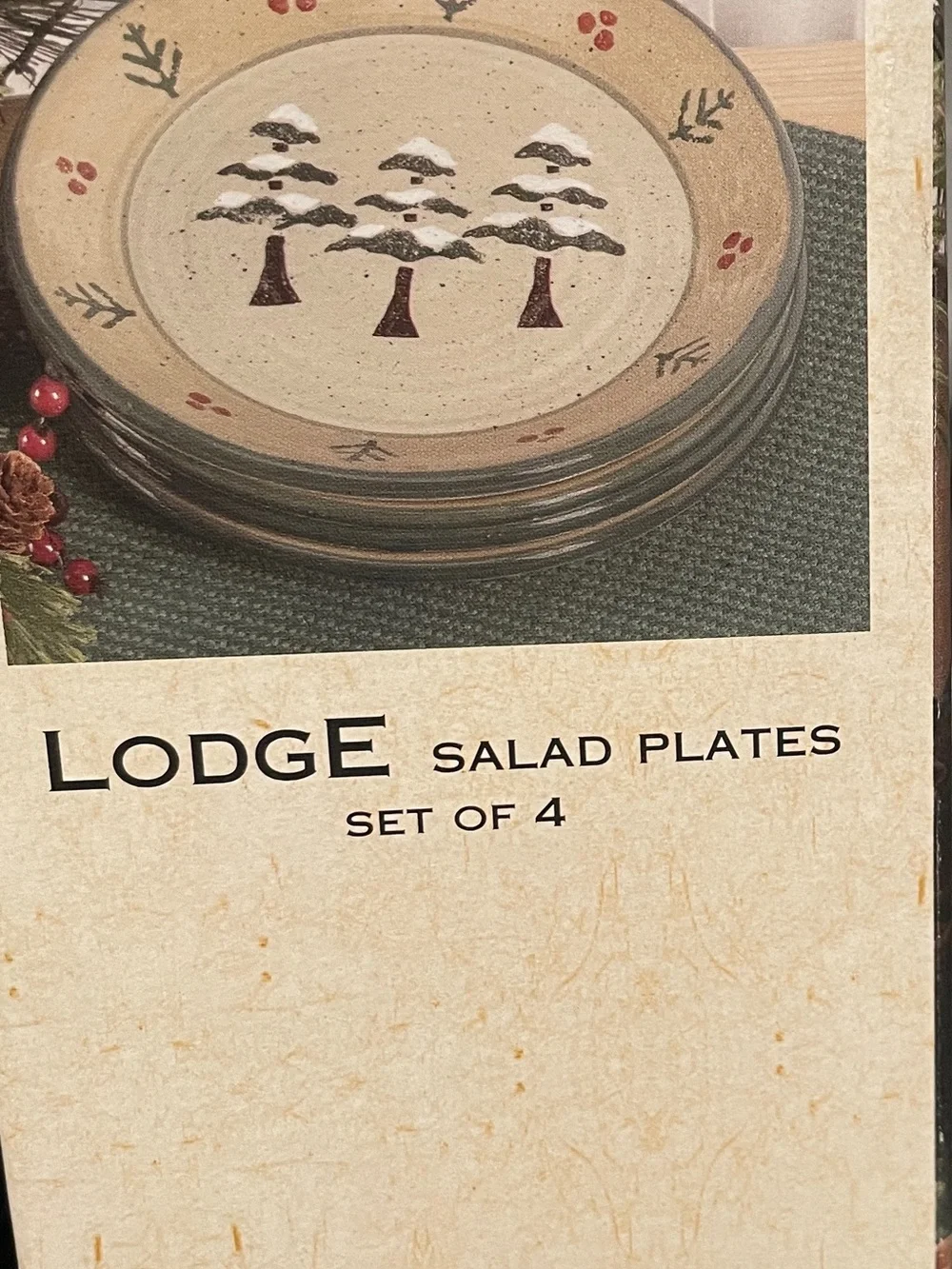 Sonoma Lodge Salad Plates Set - Beige, Green, Brown, Red